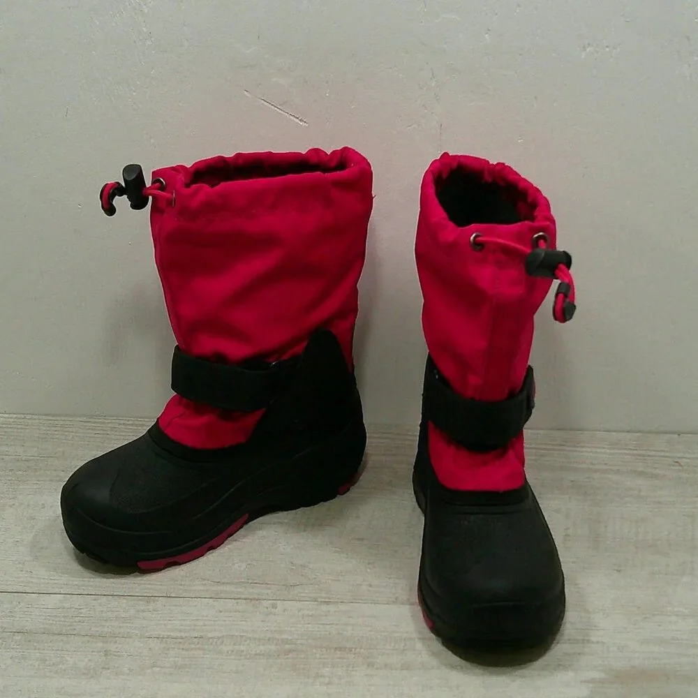 Kamik Fuchsia Black Waterproof Kids' Waterbug Winter Boot | Snow Boot Size 12